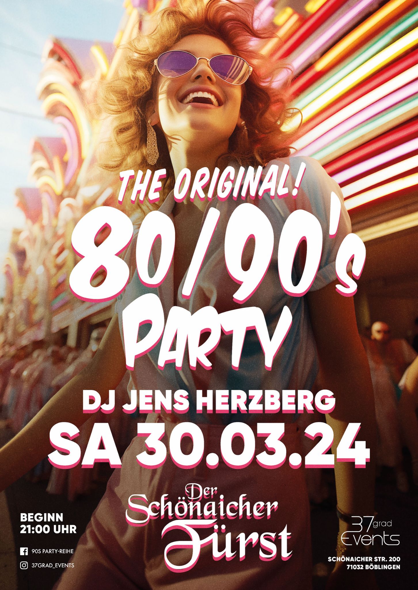 Partyflyer 80er / 90er Party